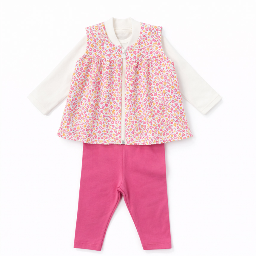 Conjunto Bebê Brandili Body ,Colete E Calça 3 Peças