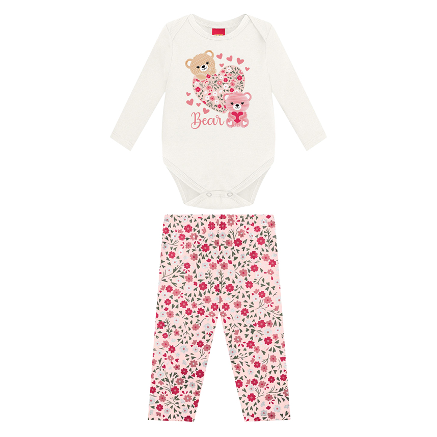 Conjunto Bebê Kyly Body Manga Longa E Legging