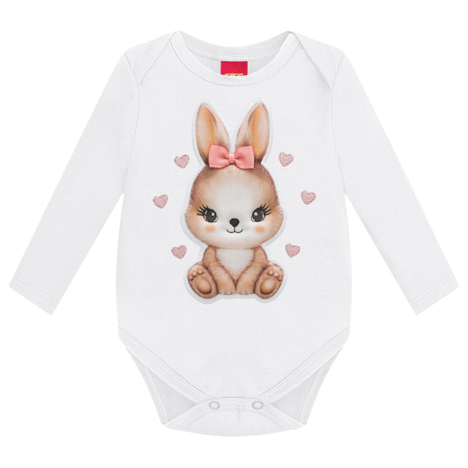 Conjunto Bebê Kyly Body Manga Longa Coelha E Calça