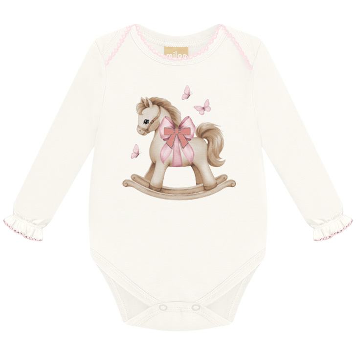 Conjunto Bebê Milon Body Manga Longa Cavalinho E Calça