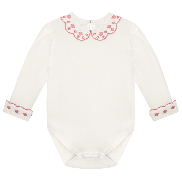 Salopete Bebê Milon Com Body Gola Bordada 2 Peças