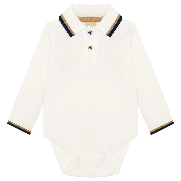 Macacão Jardineira Bebê Milon Body Gola Polo 2 Peças
