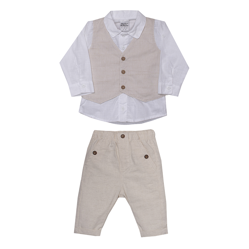 Conjunto Infantil Sonho Mágico Camiseta ,Colete E Bermuda