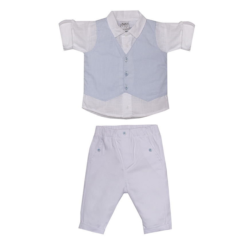 Conjunto Infantil Sonho Mágico Camiseta ,Colete E Bermuda