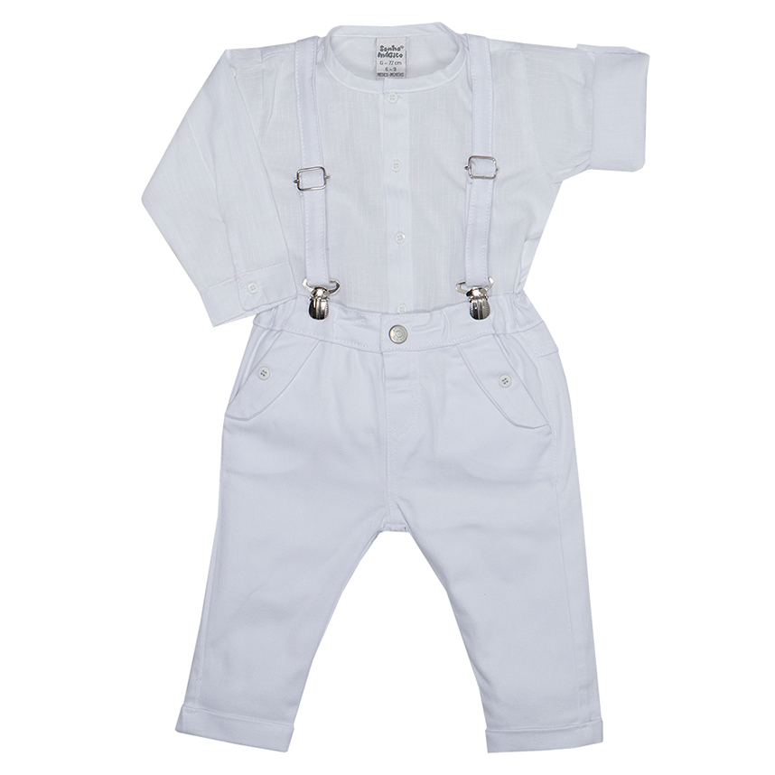 Conjunto Infantil Sonho Mágico Camiseta ,Suspensório e Calça
