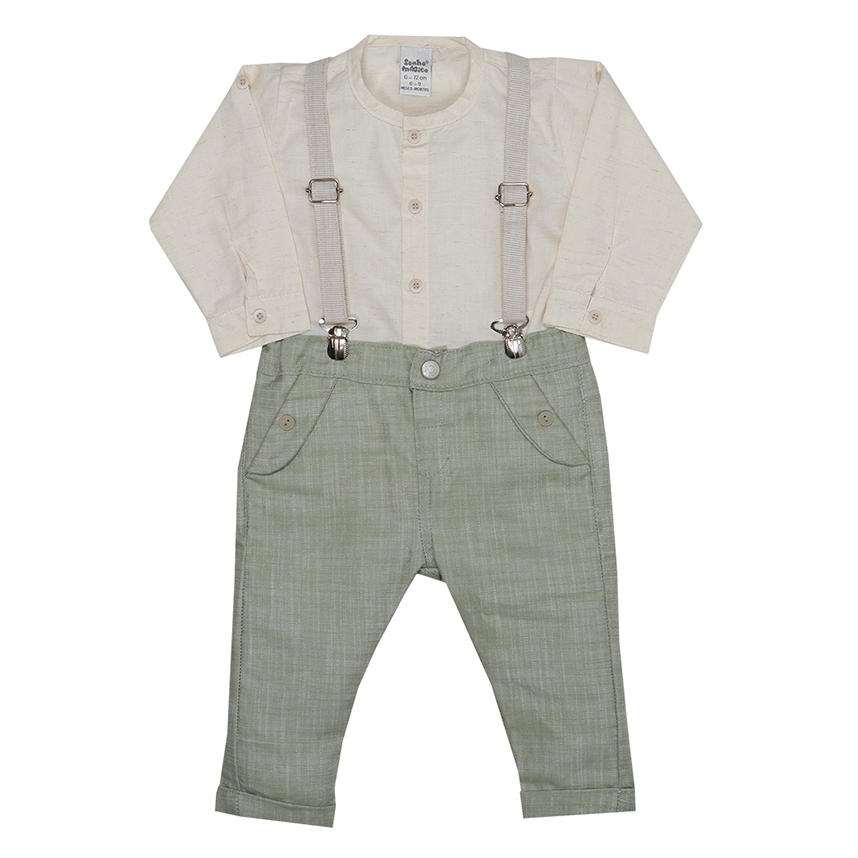 Conjunto Infantil Sonho Mágico Camiseta ,Suspensório e Calça