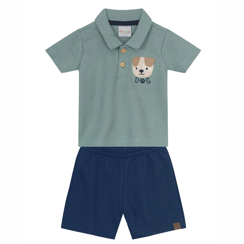 Conjunto Infantil Brandili Camiseta Polo E Bermuda