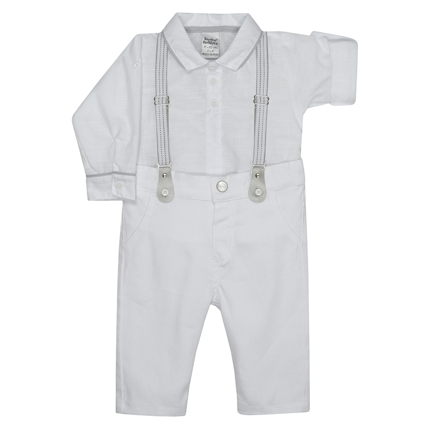 Conjunto Infantil Sonho Mágico Camisa ,Suspensório e Calça