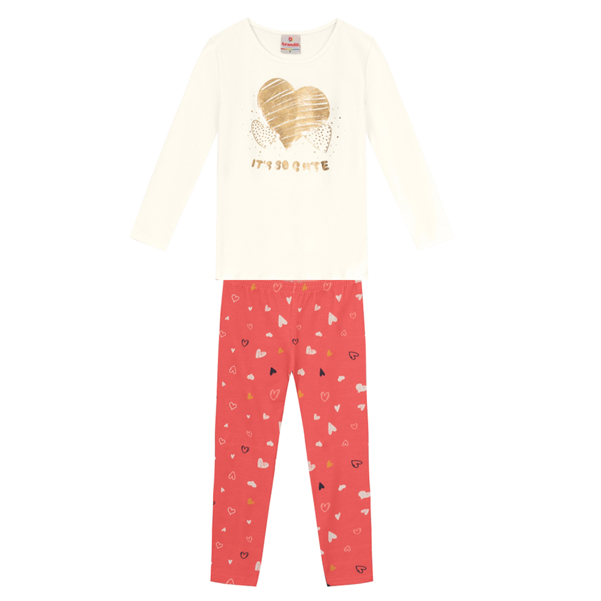 Conjunto Infantil Brandili Blusa Cotton Estampada E Calça Conjunto Infantil Brandili Blusa Cotton Estampada E Calça