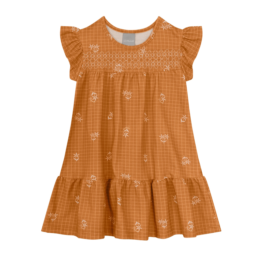 Vestido Infantil Mundi Estampado Em Cotton