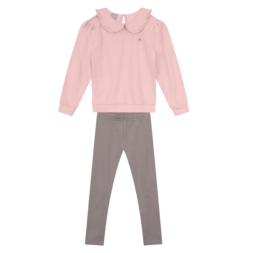 Conjunto Infantil Mundi Blusão com Gola E Calça Legging