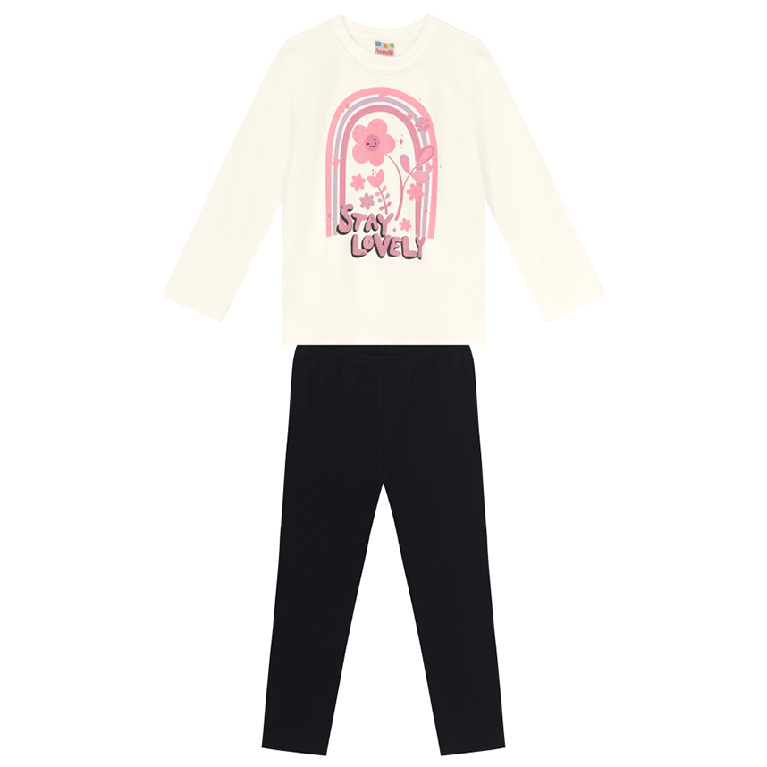 Conjunto Infantil Brandili Blusão Moletom E Calça Legging
