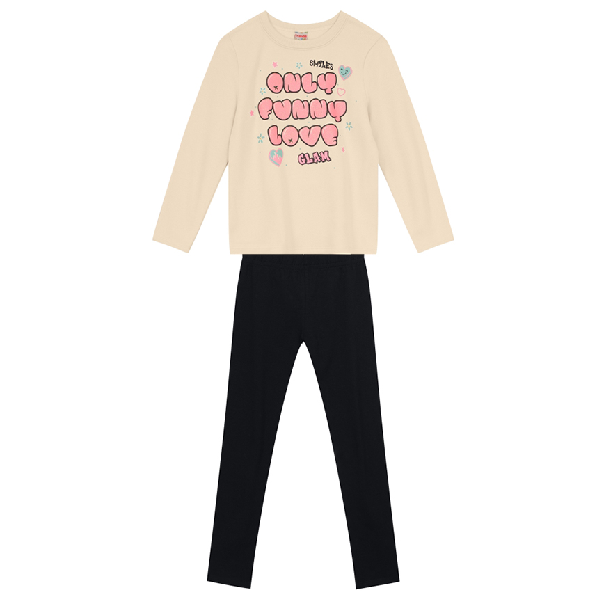 Conjunto Infantil Brandili Blusão Moletom E Calça Legging Conjunto Infantil Brandili Blusão Moletom E Calça Legging