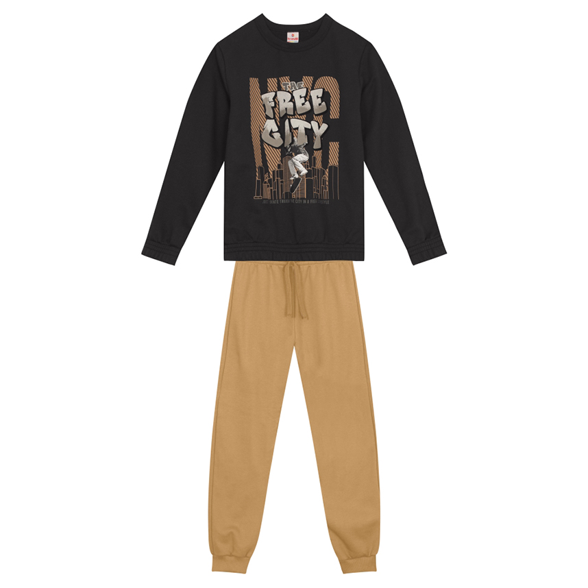 Conjunto Infantil Brandili Blusão Moletom E Calça Jogger