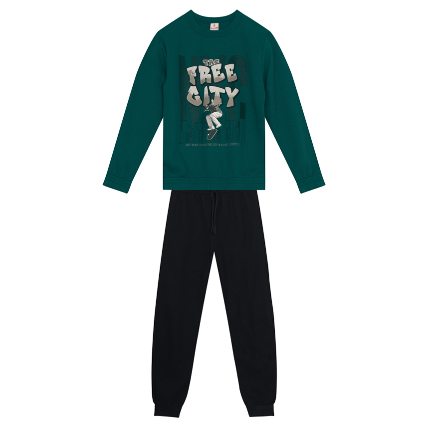 Conjunto Infantil Brandili Blusão Moletom E Calça Jogger
