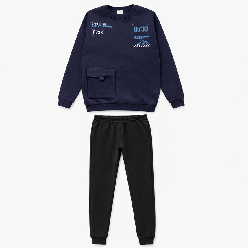 Conjunto Infantil Brandili Blusão e Calça Jogger Em Moletom