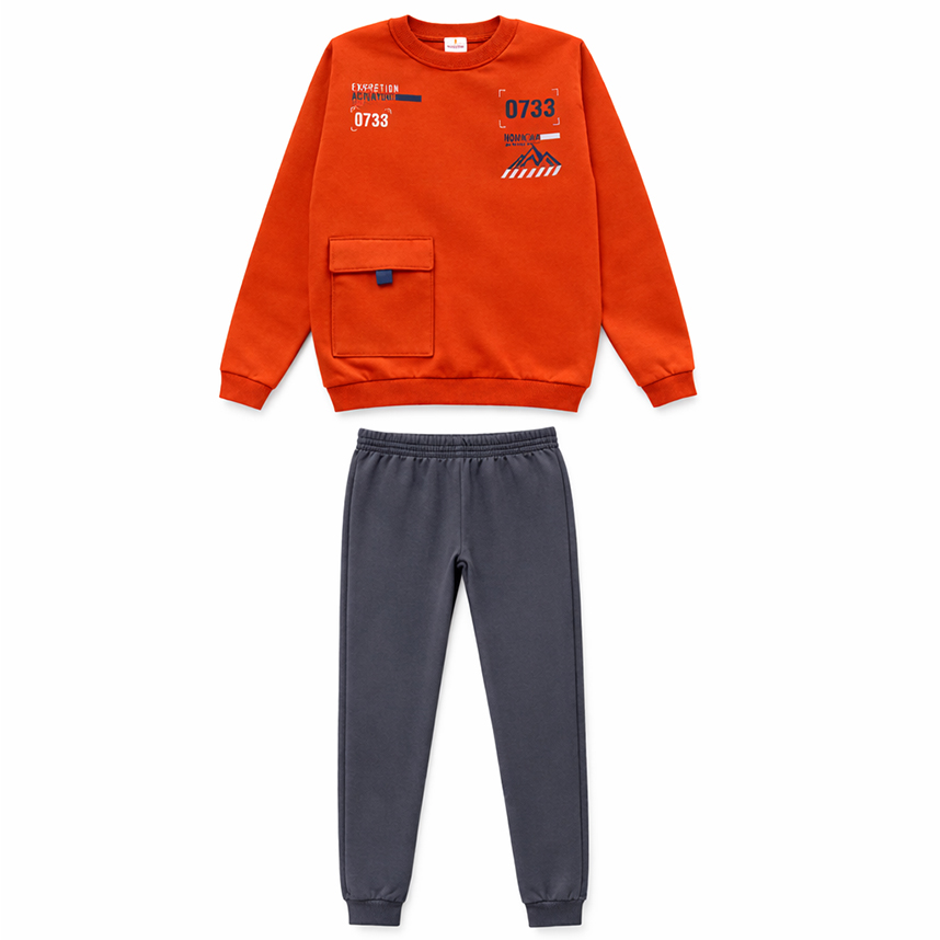 Conjunto Infantil Brandili Blusão e Calça Jogger Em Moletom