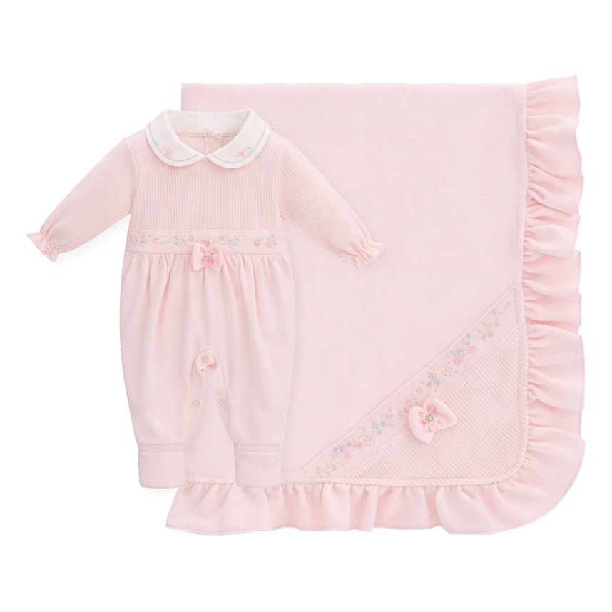 Saída Maternidade Aconchego Laço Com Bordado 2 Peças