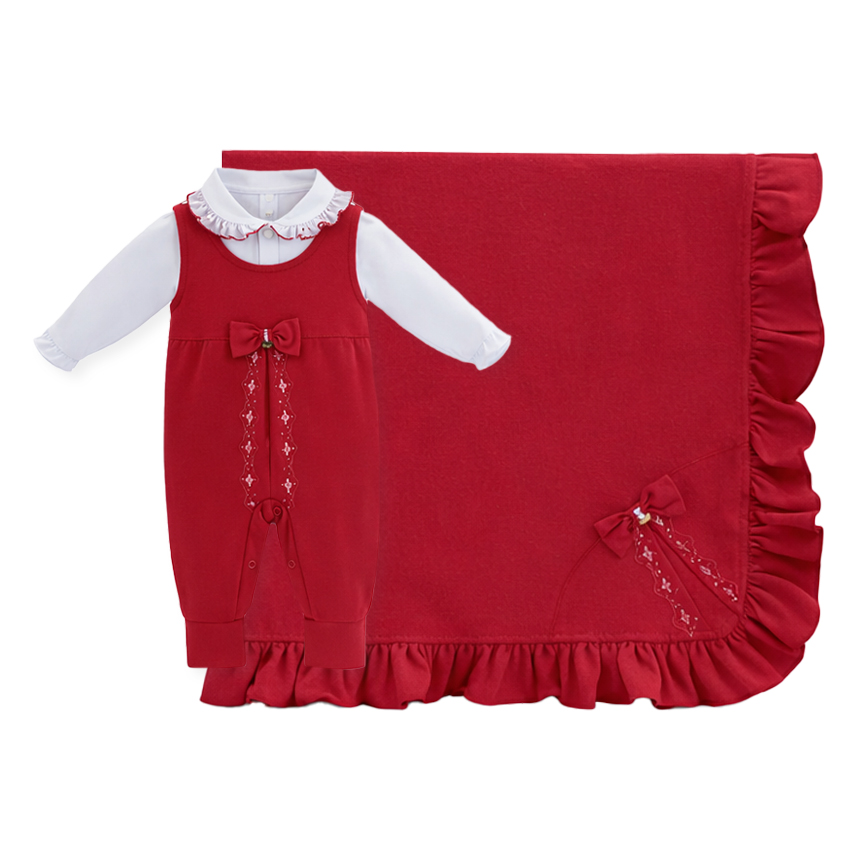 Saída Maternidade Aconchego Com Bordado E Laço 3 Peças