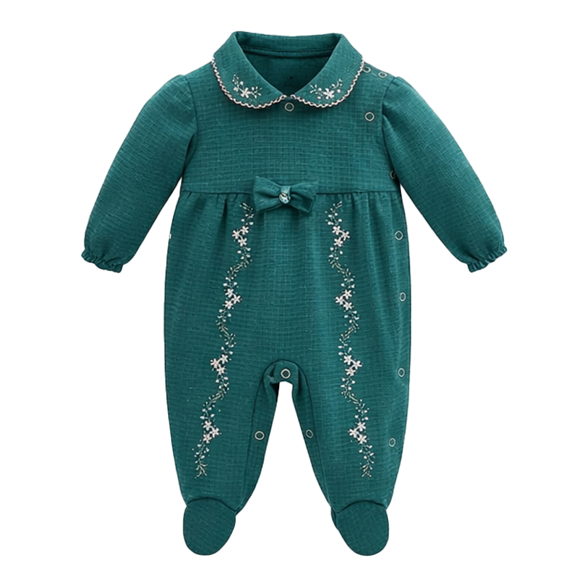 Saída Maternidade Aconchego Com Bordado Flor E Laço 2 Peças