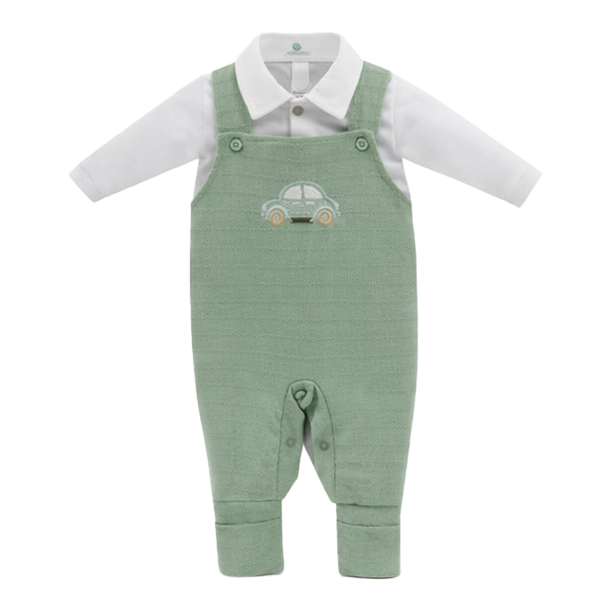 Saída Maternidade Aconchego Menino Bordado Carro 2 Peças