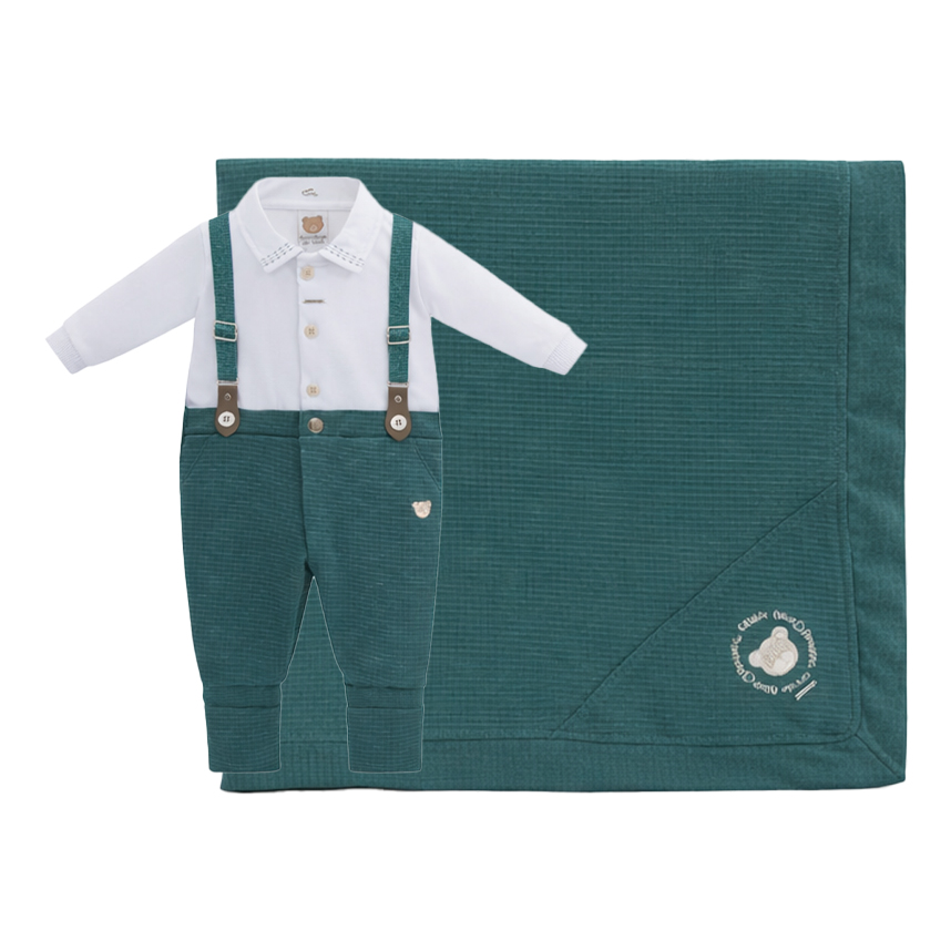 Saída Maternidade Aconchego Gola Com Bordado 3 Peças