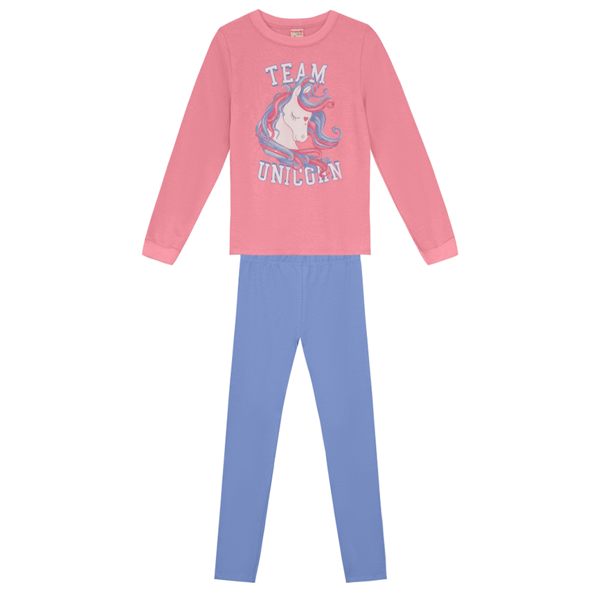 Conjunto Juvenil Brandili Blusão Unicórnio E Calça Legging Conjunto Juvenil Brandili Blusão Unicórnio E Calça Legging