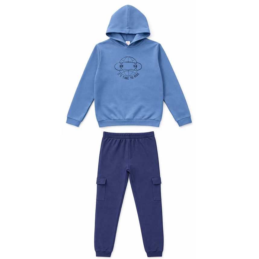 Conjunto Juvenil Brandili Blusão E Calça Jogger em Moletom