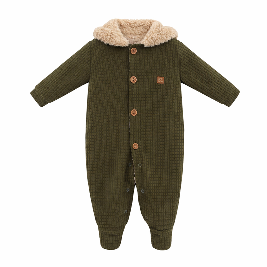 Macacão Longo Bebê Aconchego Com Capuz Pêlo