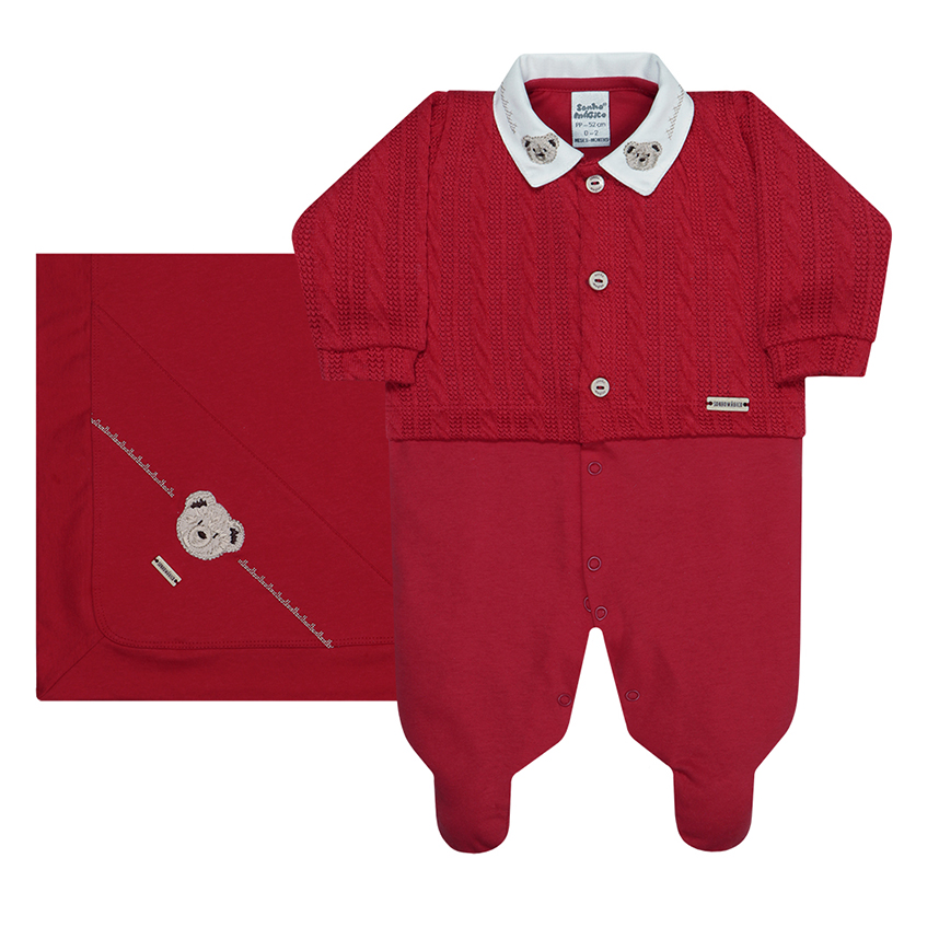 Saída De Maternidade Sonho Mágico Menino Pala Tricô 2 Peças