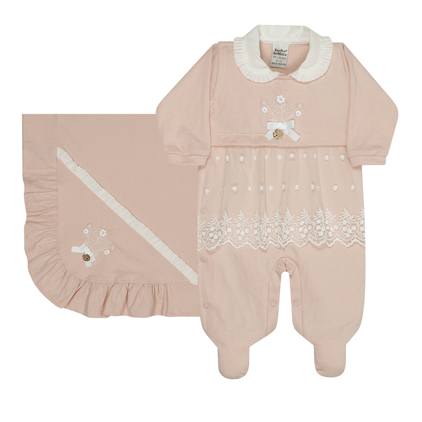 Saída De Maternidade Sonho Mágico Renda E Laço 2 Peças