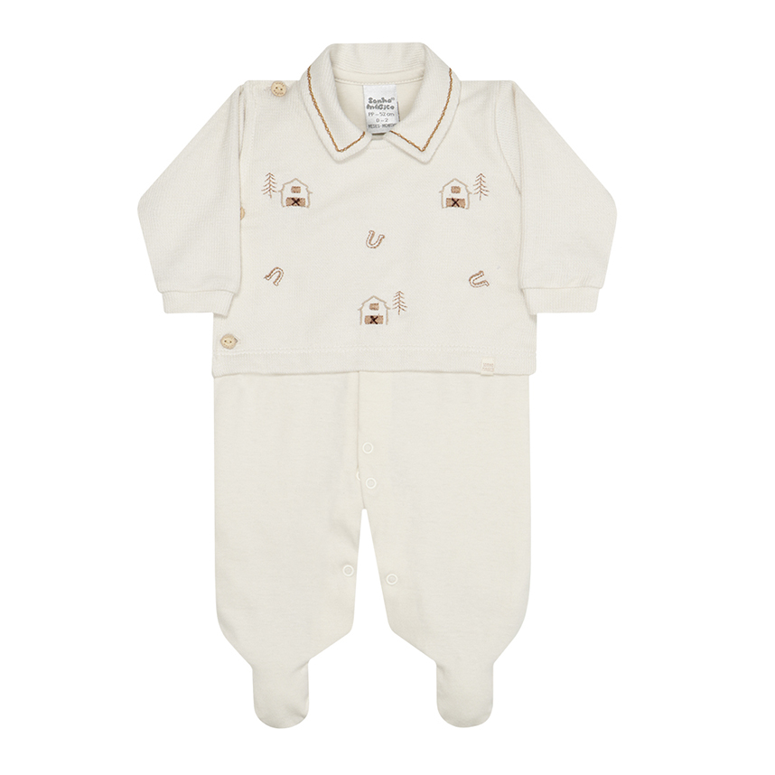 Macacão Longo Bebê Sonho Mágico Menino Fazenda