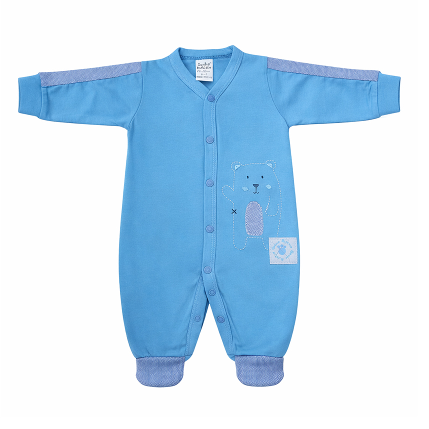 Macacão Longo Bebê Sonho Mágico Bordado Urso