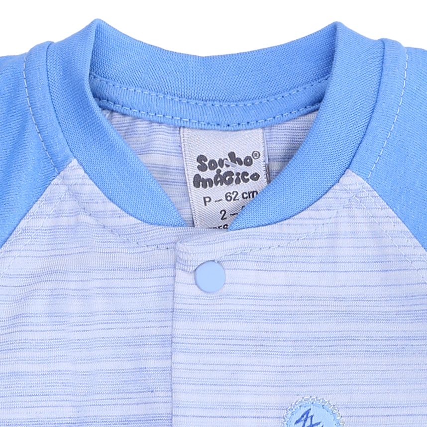 Macacão Longo Bebê Sonho Mágico Bordado Tigre Macacão Longo Bebê Sonho Mágico Bordado Tigre