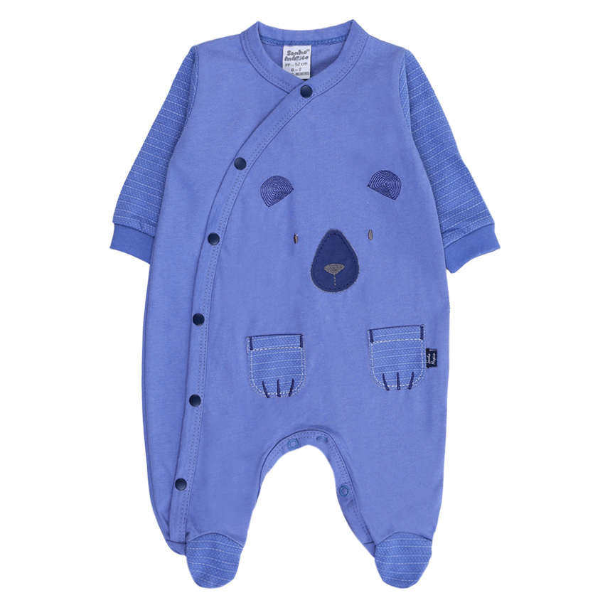 Macacão Longo Bebê Sonho Mágico Bordado Urso