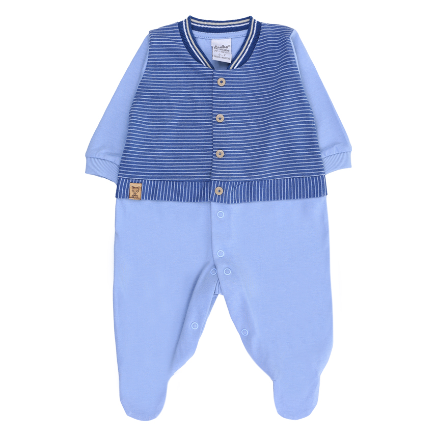 Macacão Longo Bebê Sonho Mágico Pala Listrada