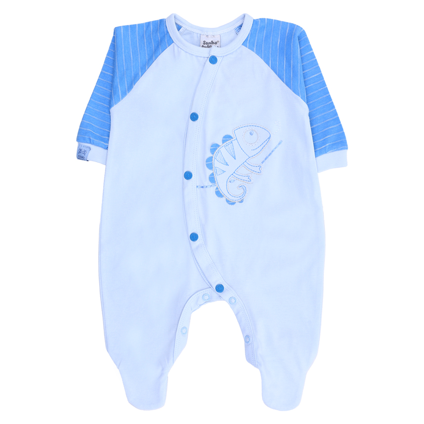 Macacão Longo Bebê Sonho Mágico Bordado Lagarto