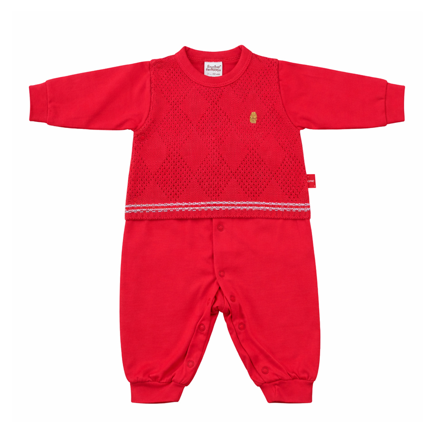 Macacão Longo Bebê Sonho Mágico Pala Tricô Macacão Longo Bebê Sonho Mágico Pala Tricô