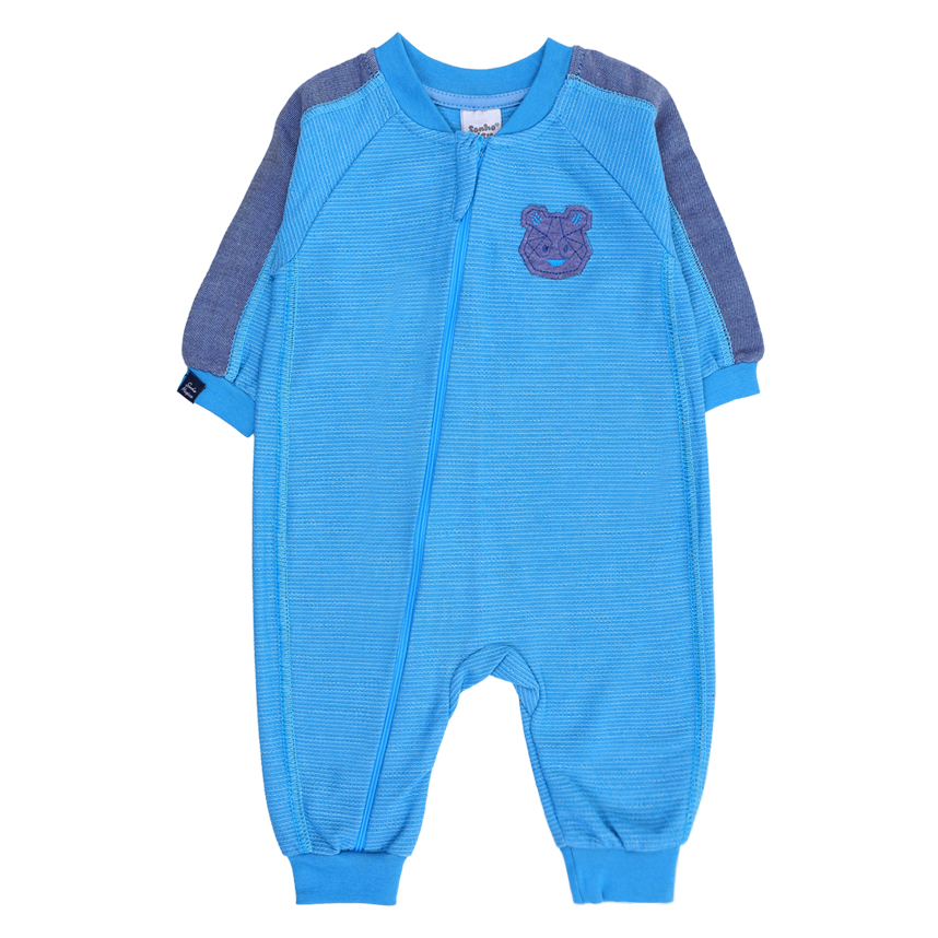 Macacão Longo Bebê Sonho Mágico Bordado Ursinho