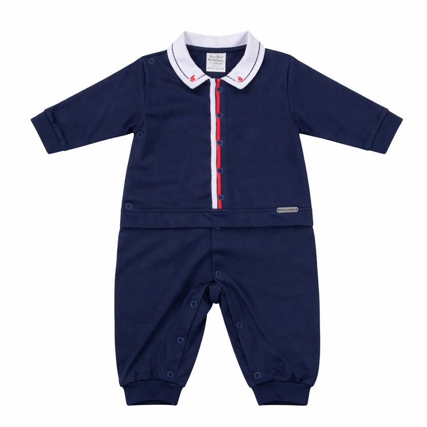 Macacão Longo Bebê Sonho Mágico Gola Bordada Navio