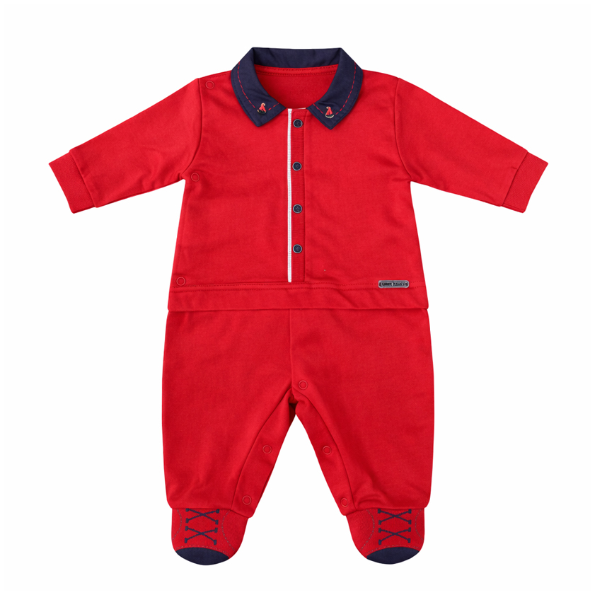 Macacão Longo Bebê Sonho Mágico Gola Bordada Navio Macacão Longo Bebê Sonho Mágico Gola Bordada Navio