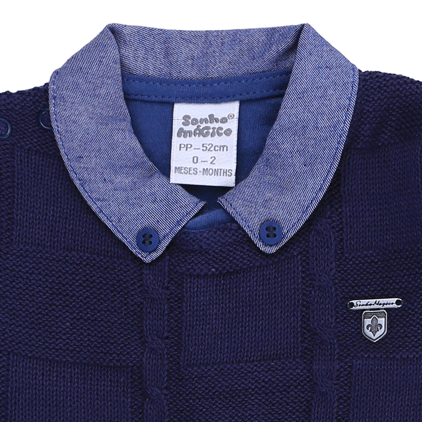 Macacão Longo Bebê Sonho Mágico Pala em Tricô