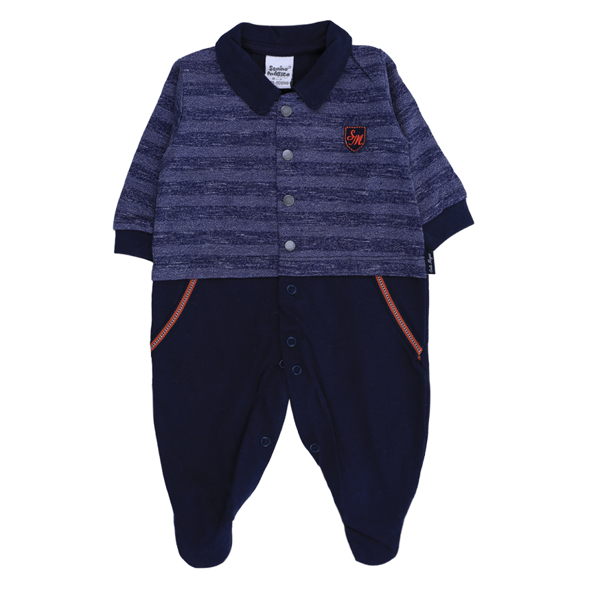 Macacão Longo Bebê Sonho Mágico Pala Listrada