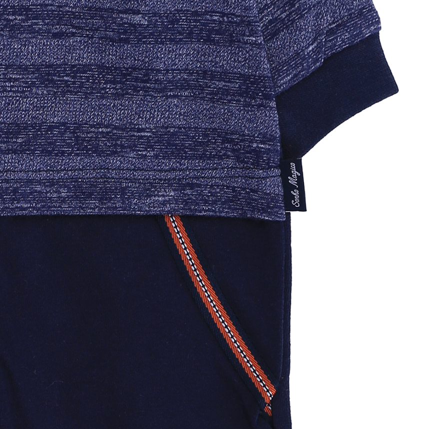 Macacão Longo Bebê Sonho Mágico Pala Listrada Macacão Longo Bebê Sonho Mágico Pala Listrada