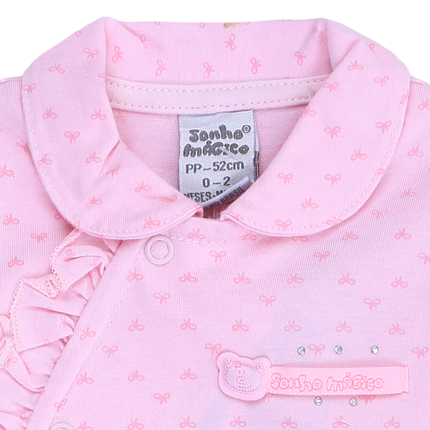 Macacão Longo Bebê Sonho Mágico Estampa Corações Macacão Longo Bebê Sonho Mágico Estampa Corações