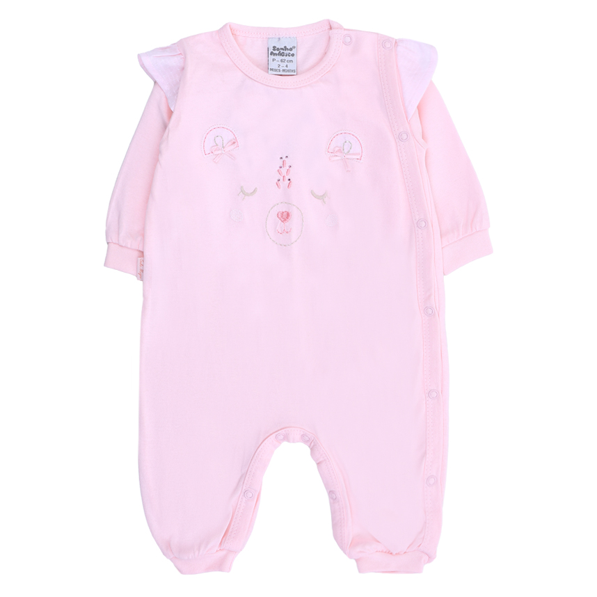 Macacão Longo Bebê Sonho Mágico Detalhe Ursinha