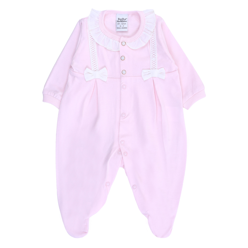 Macacão Longo Bebê Sonho Mágico Pala com Laços