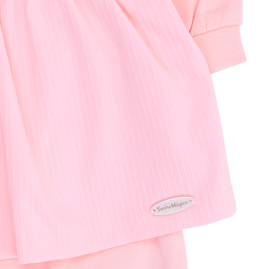 Macacão Longo Bebê Sonho Mágico Bordado Flor E Borboleta Macacão Longo Bebê Sonho Mágico Bordado Flor E Borboleta