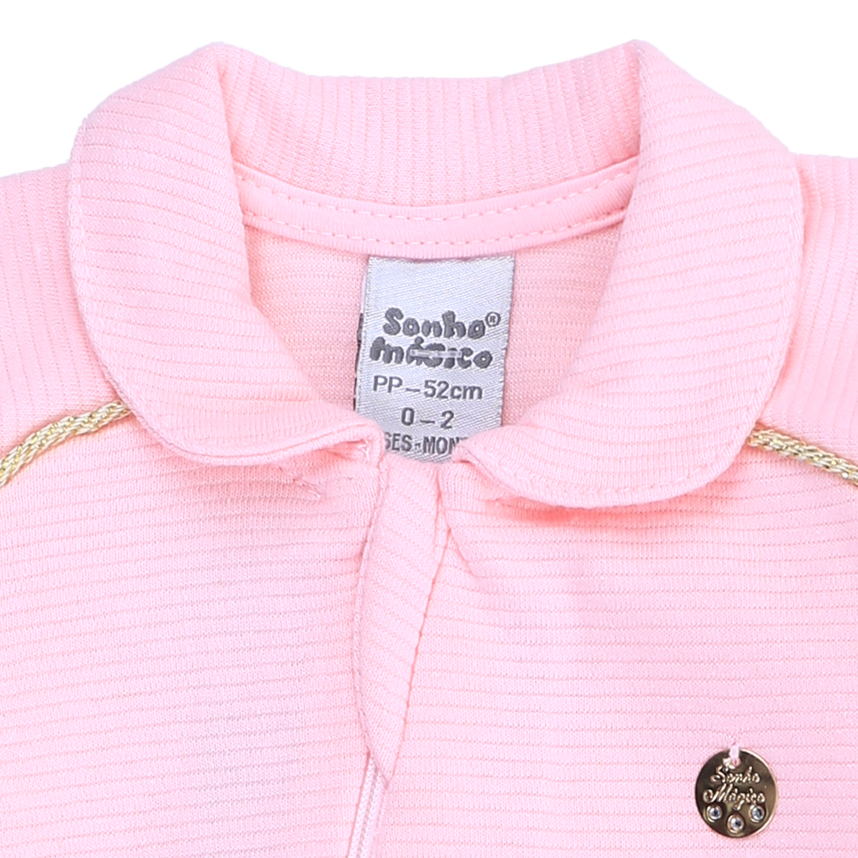 Macacão Longo Bebê Sonho Mágico Manga Bordada