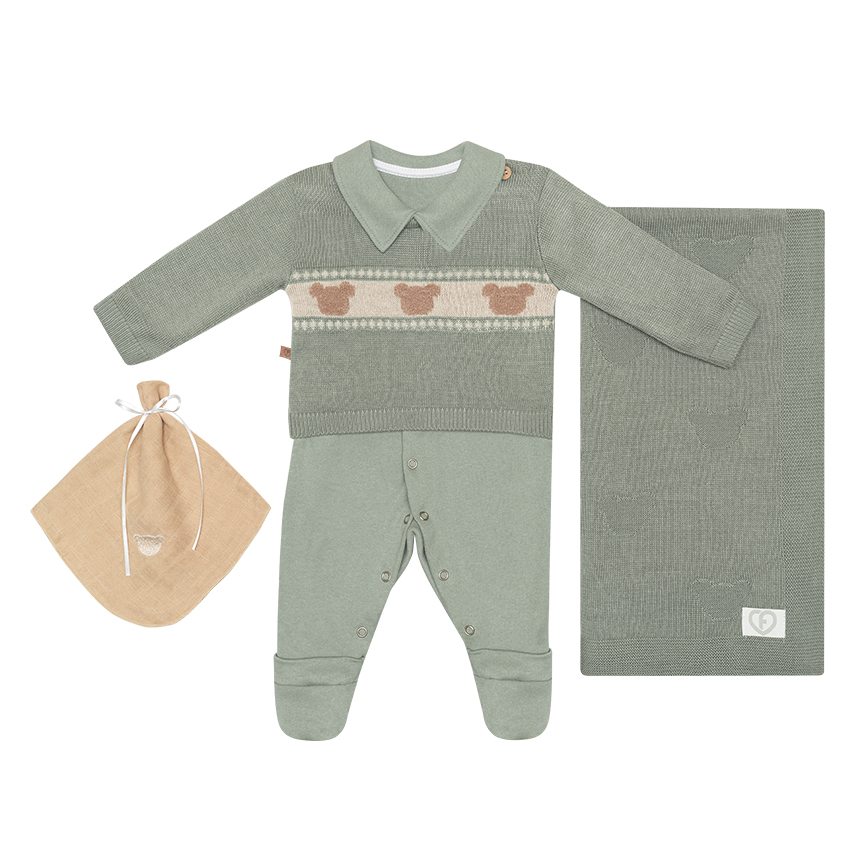 Saída de Maternidade Bebê Fofinho Urso 4 Peças